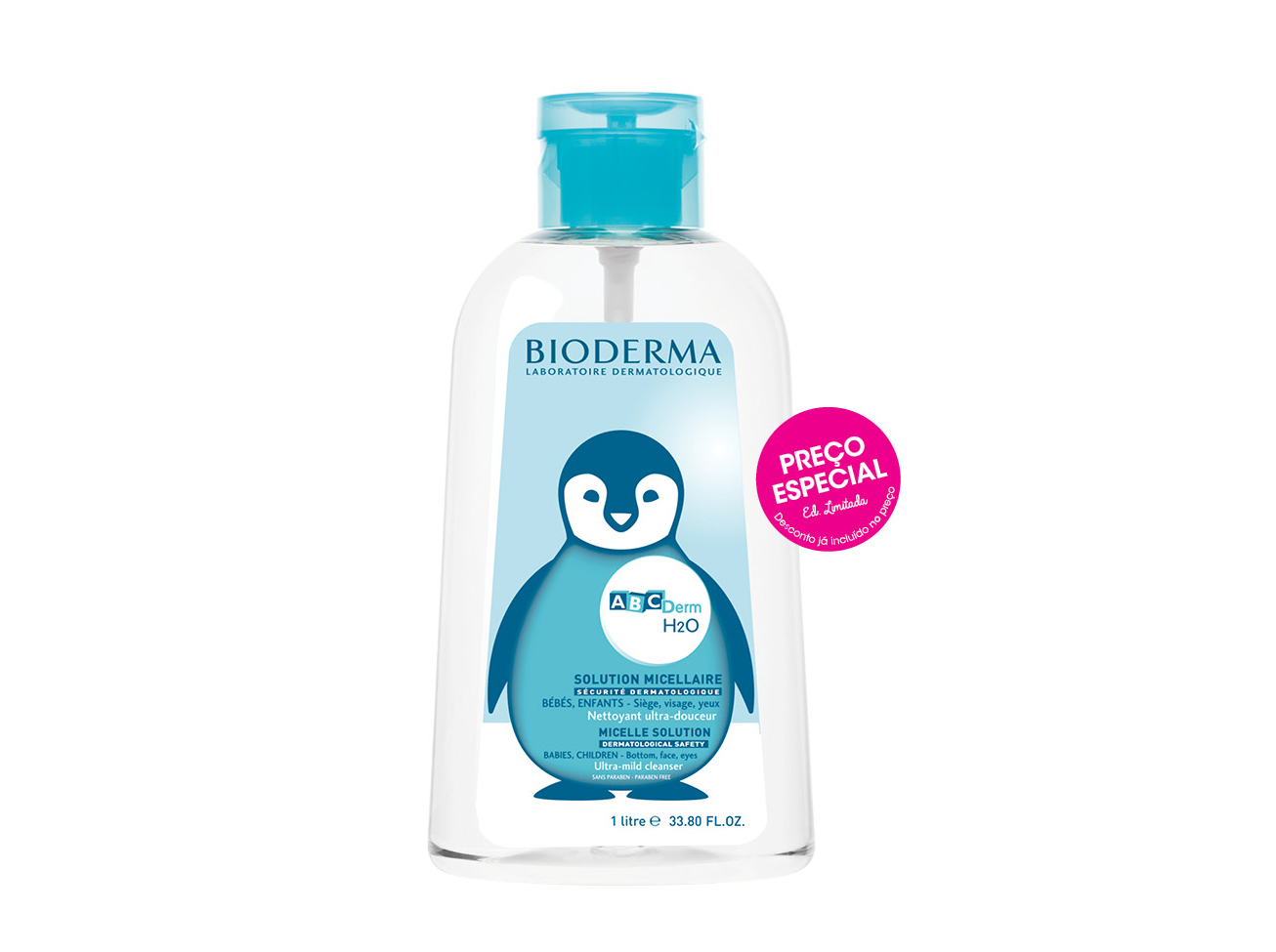 ÁGUA MICELAR BIODERMA ABCDERM PREÇO ESPECIAL 1L