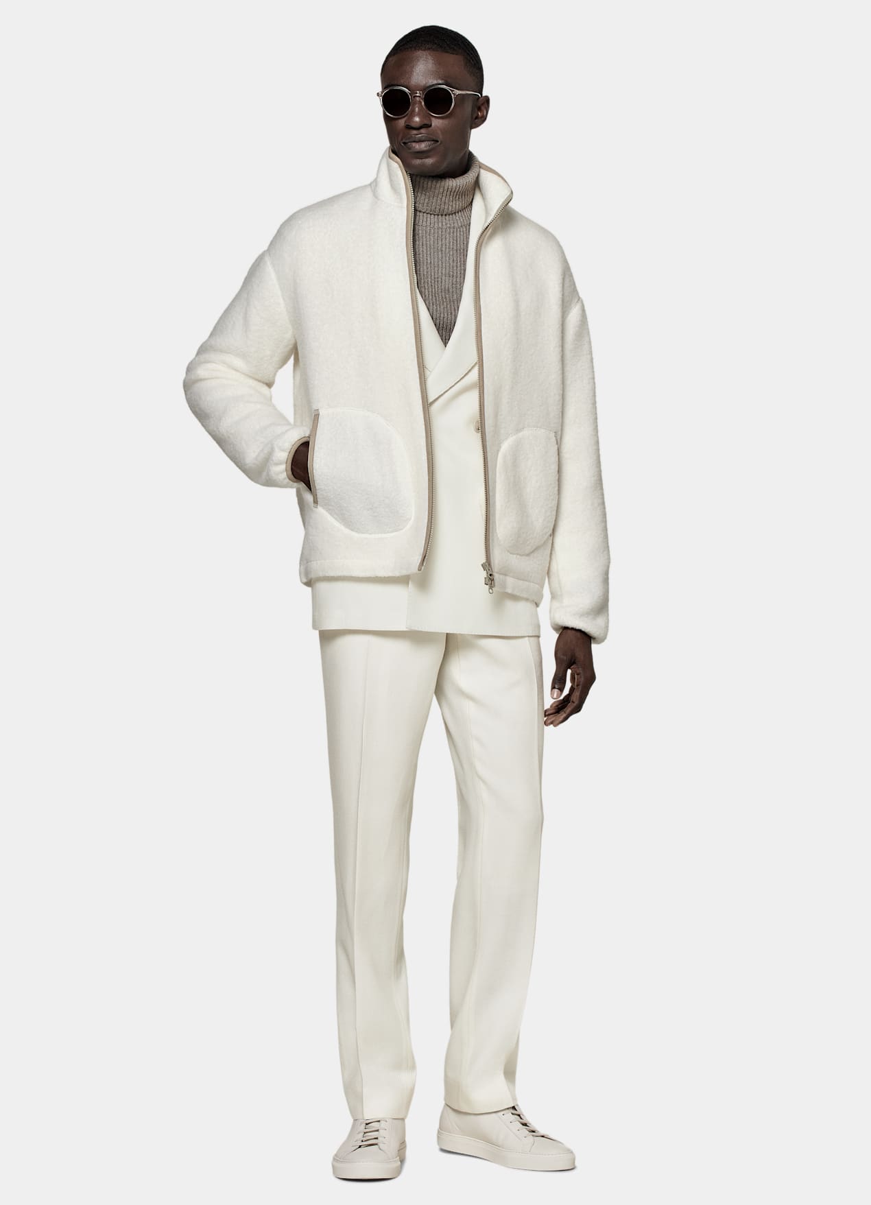 Veste de randonnée blanc cassé
