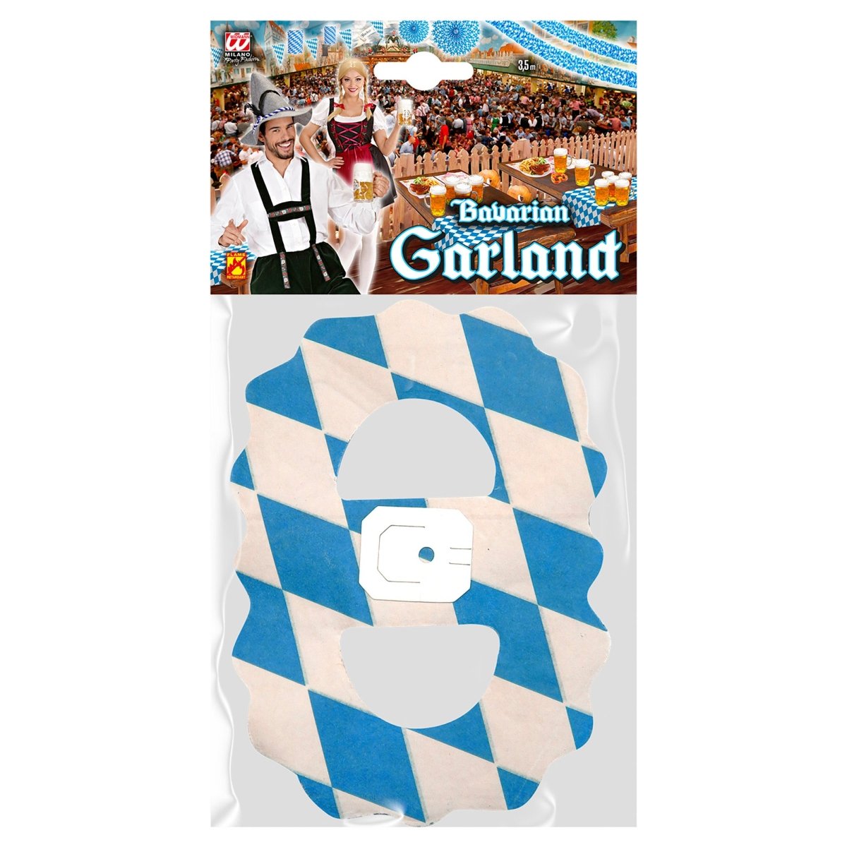 Oktoberfest Slinger Blauw Wit Brandvertragend 3,5m