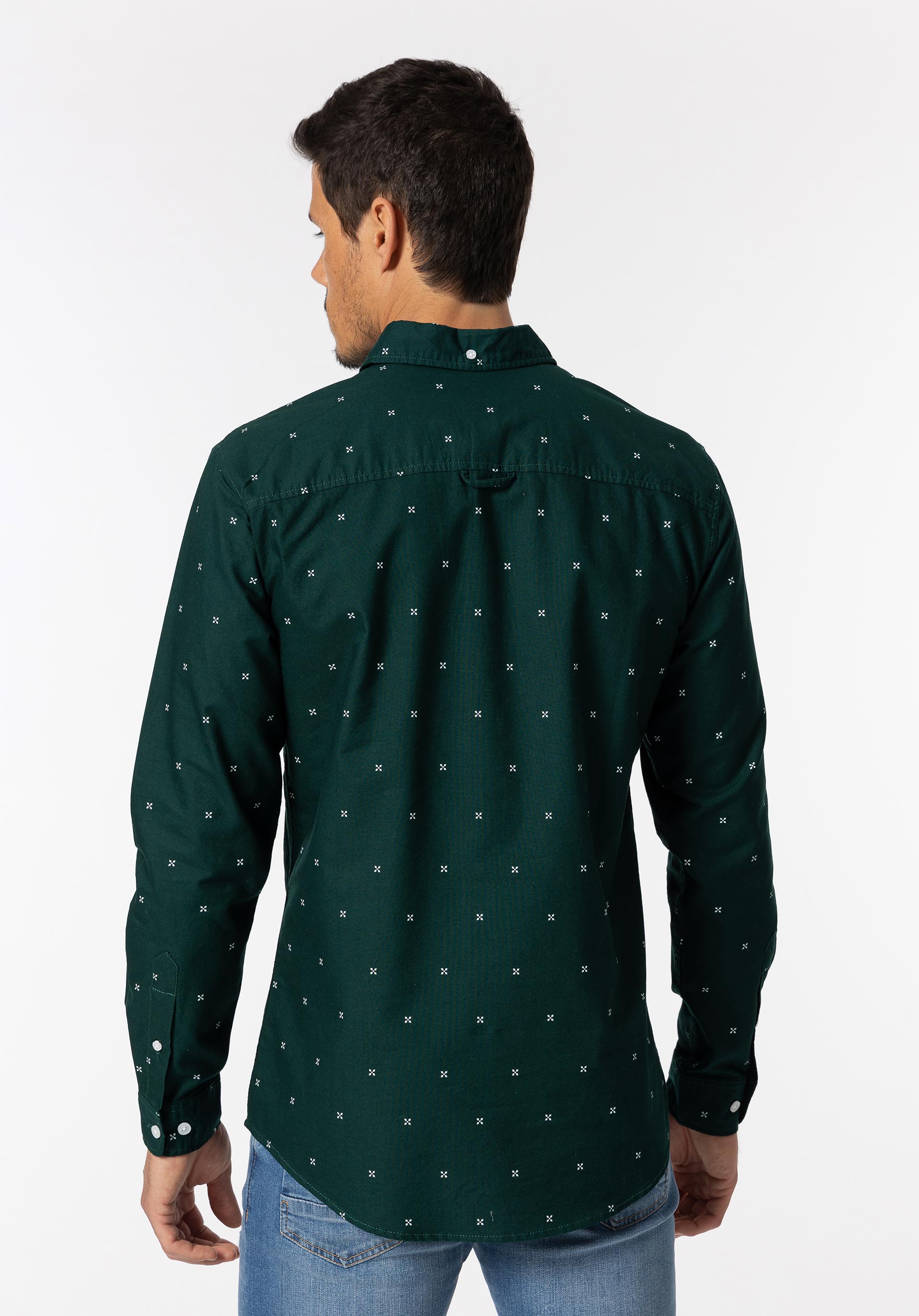 Camisa Regular Fit Oxford Estampada