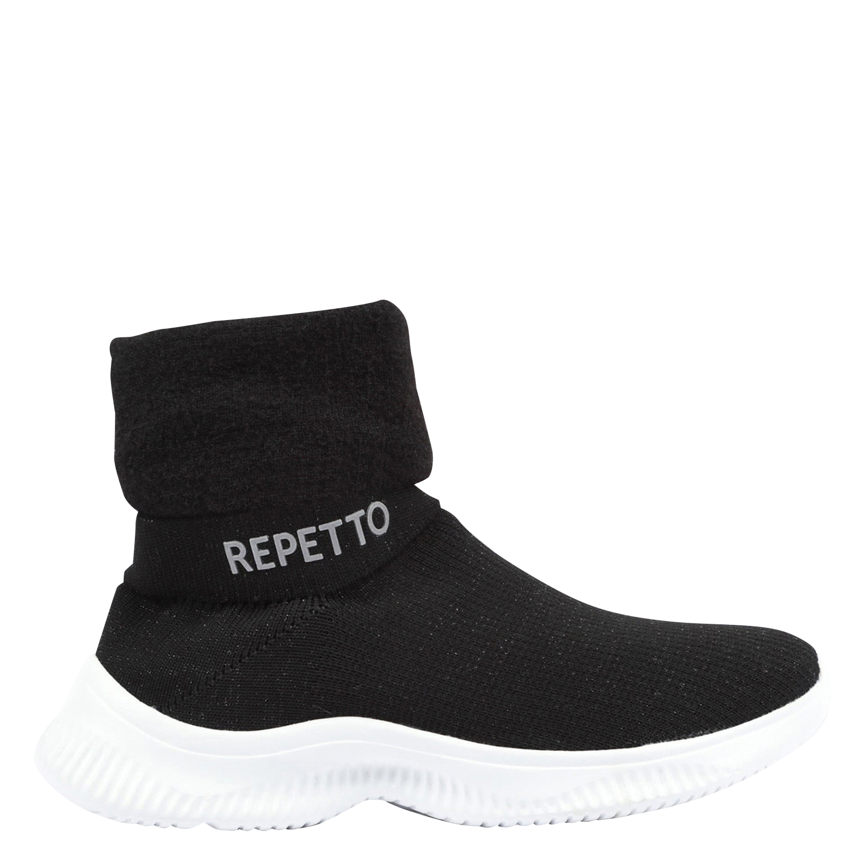 Baskets chaussettes en maille stretch| Noir