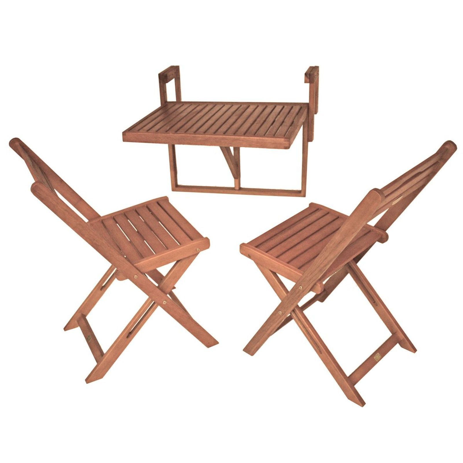 Balkon-Hängetisch BERKELEY - Eukalyptus - 60x45 cm