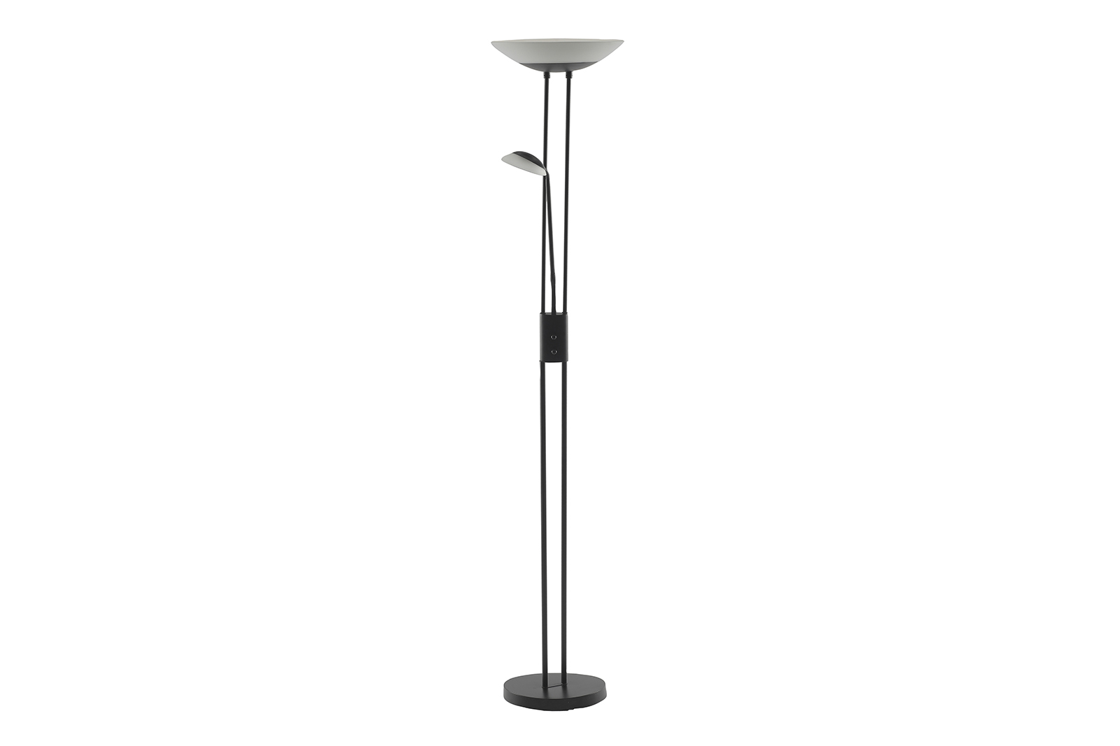 Denver uplight gulvlampe Matt sort med 2 dimmere