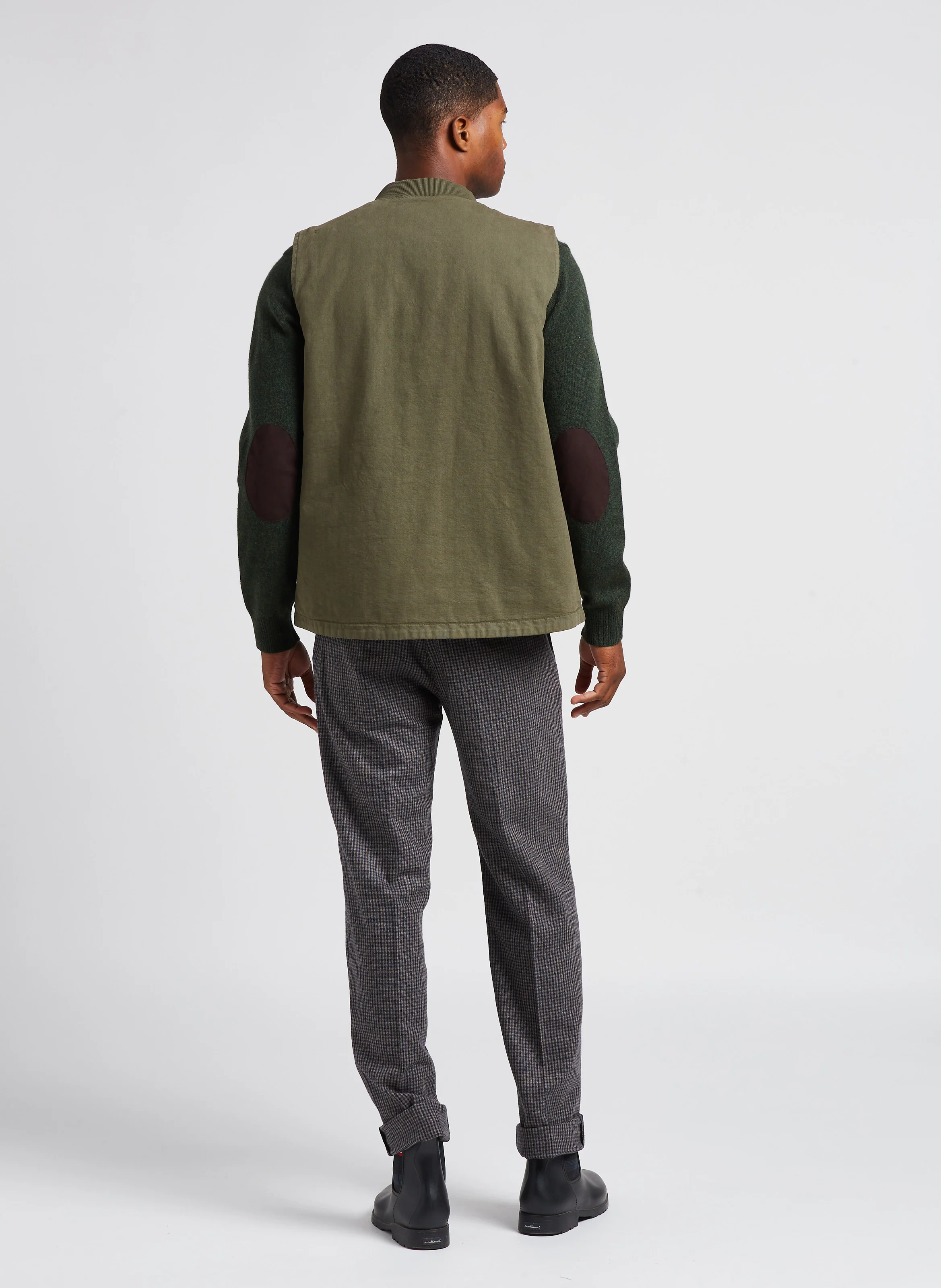 Pantalon droit en laine mélangée | Gris
