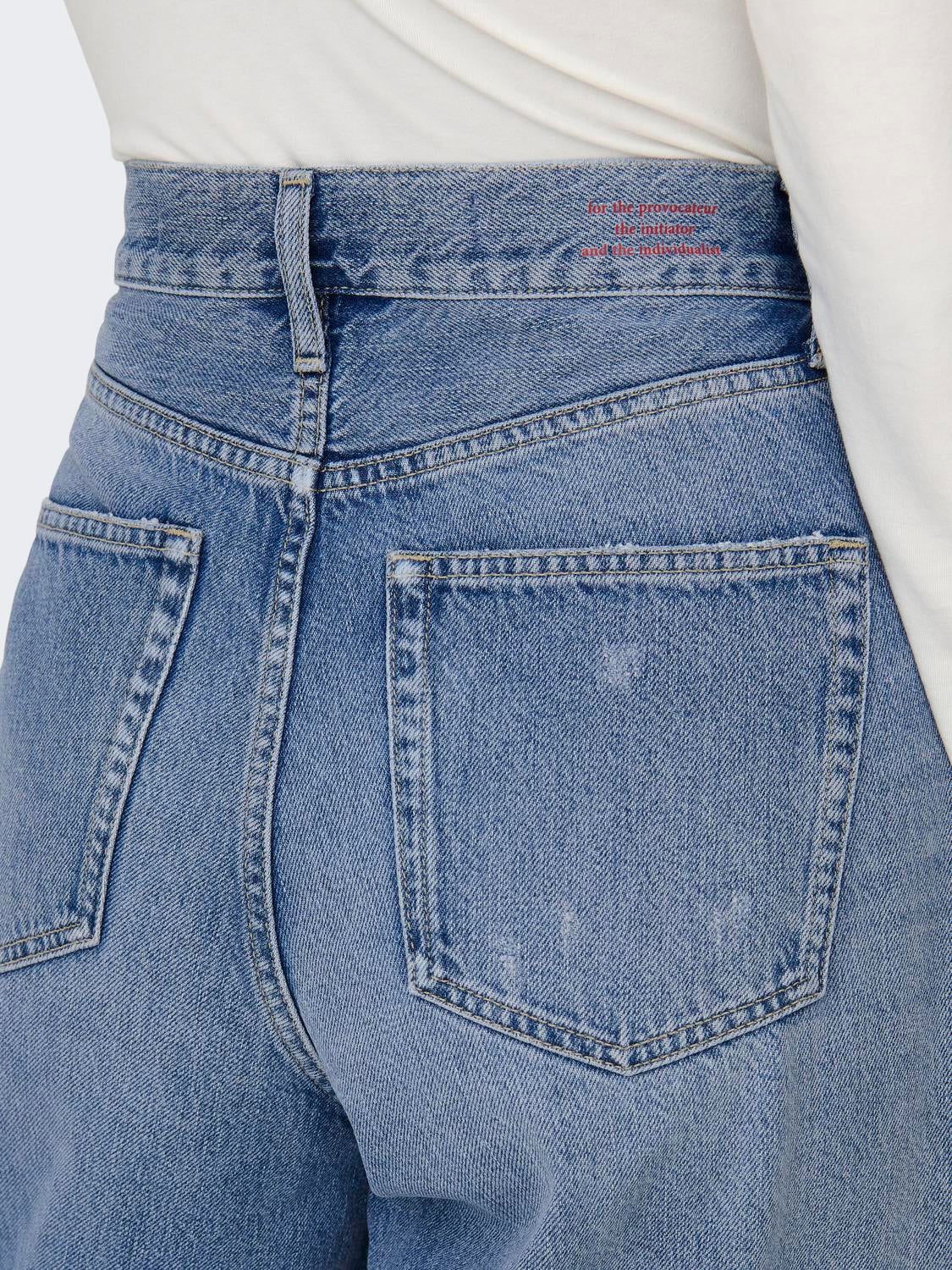 ONLSONIC Hohe Taille Weiter Beinschnitt Jeans Medium Blue Denim