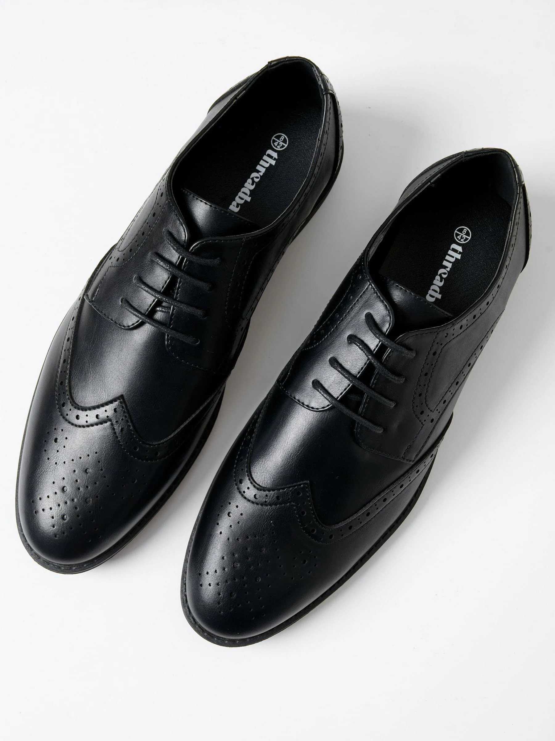 Zwart - Threadbare - Imitatieleren brogues