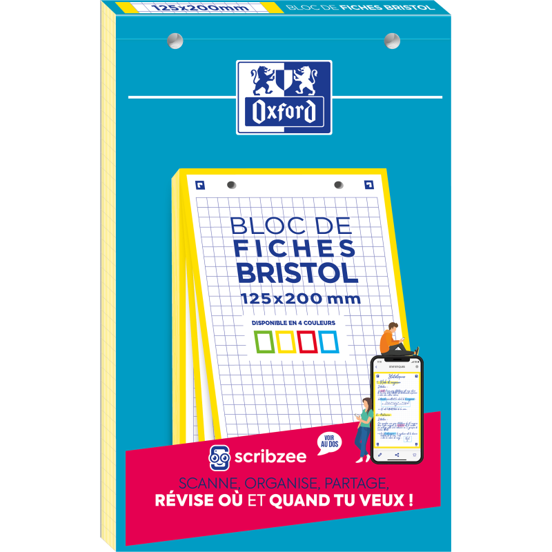 Bloc Bristol Oxford 125X200 30 Fiches Perforees Q5/5