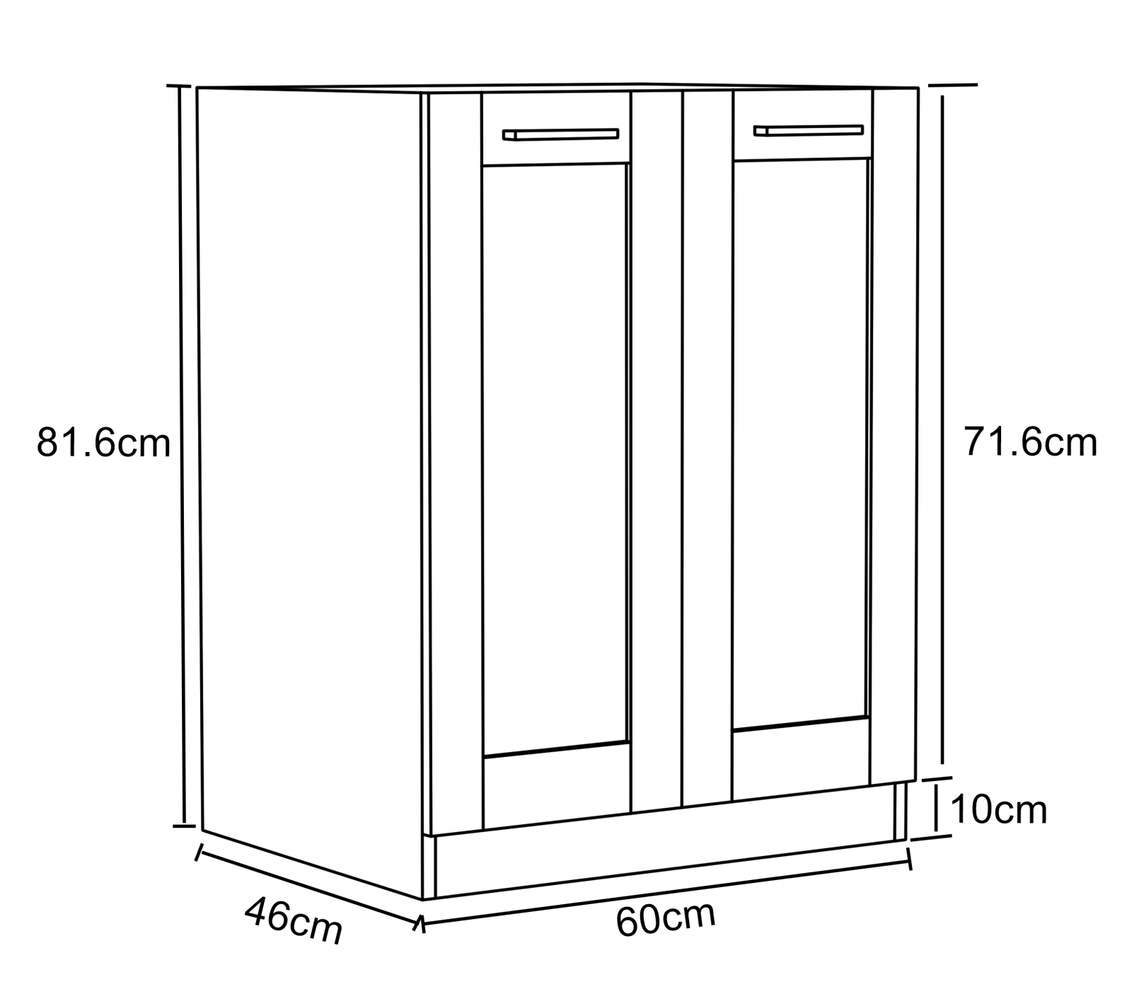 Unterschrank COLURA - weiß - 60 cm