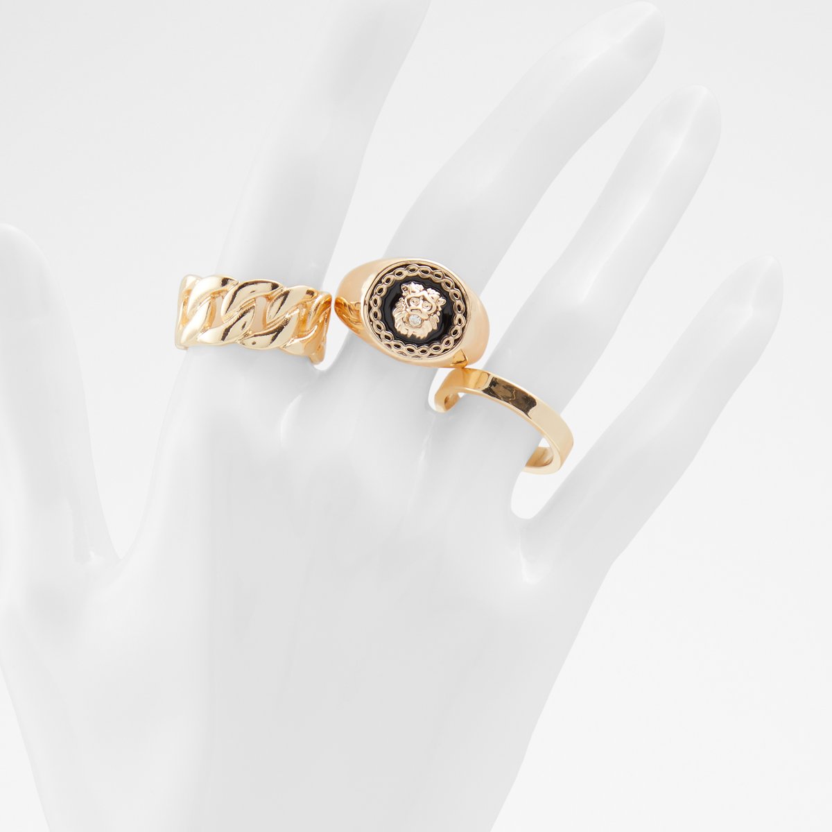 Woe Black-Gold Multi Women Rings
