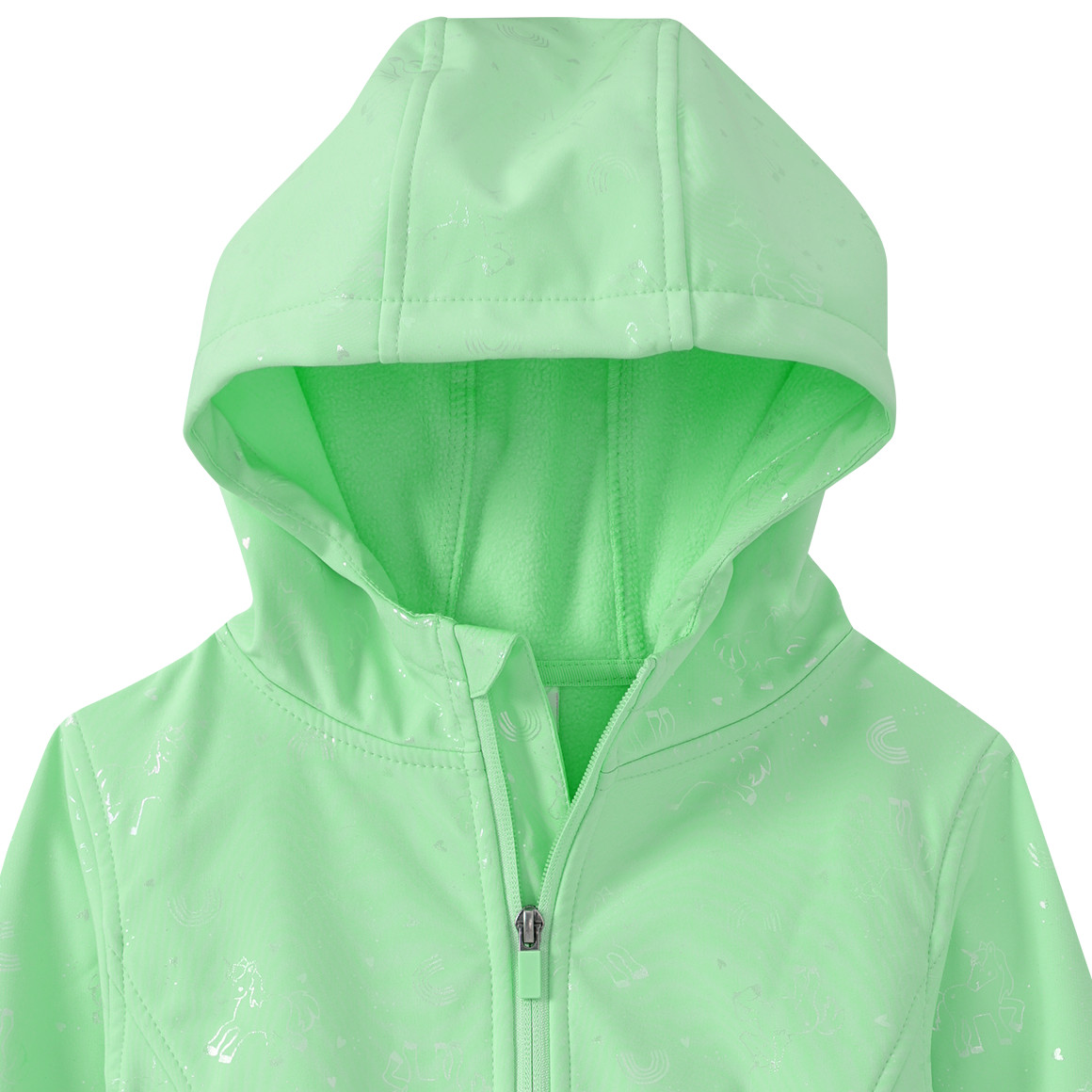 Topolino Mädchen Softshelljacke mit Einhorn-Allover hellgrün