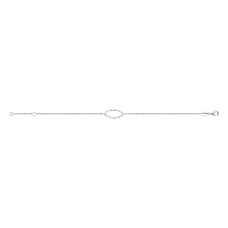 Bracelet Femme - Argent 925 - Oxyde de zirconium - Longueur : 18 cm