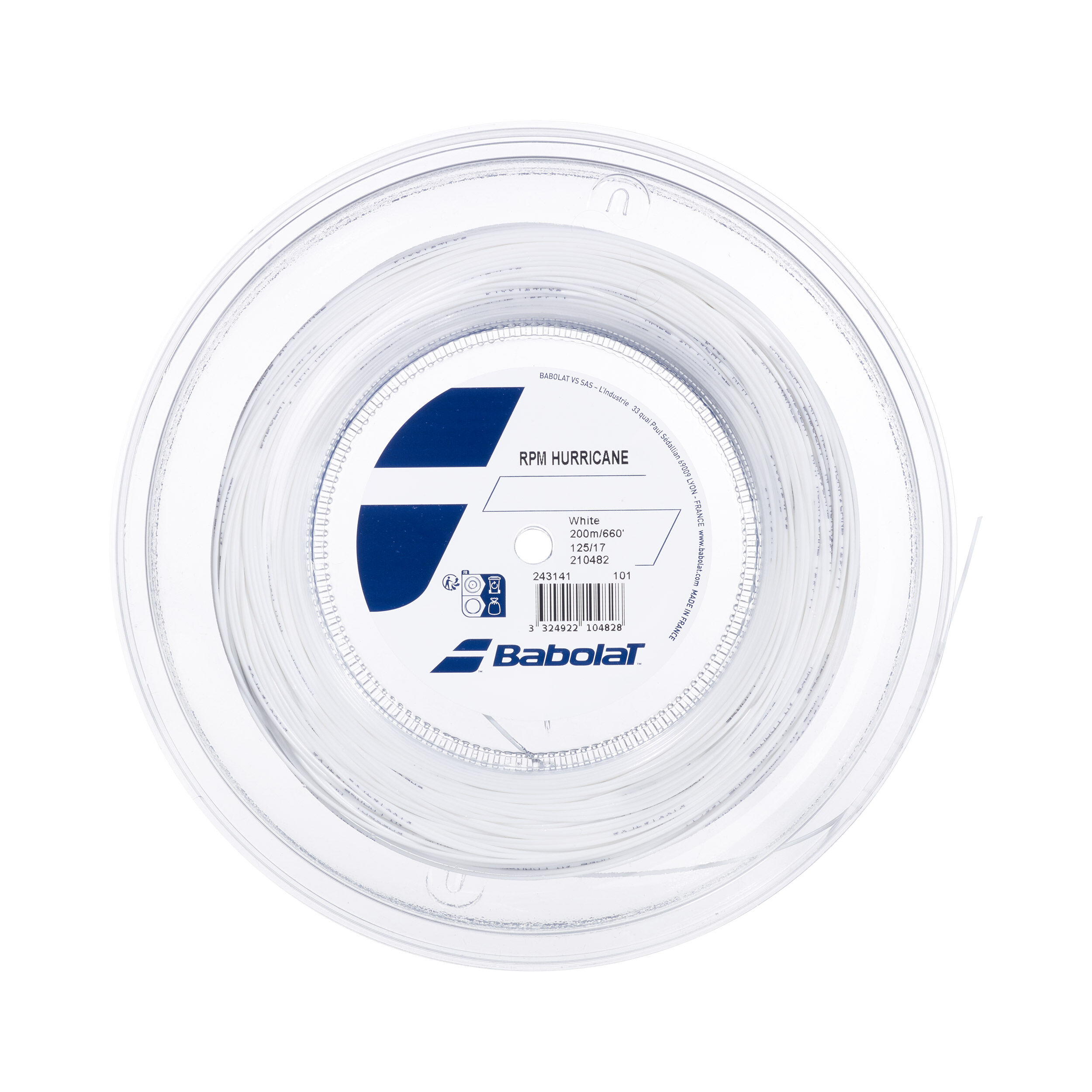 Babolat RPM Hurricane Bobine Cordage 200m - Blanc