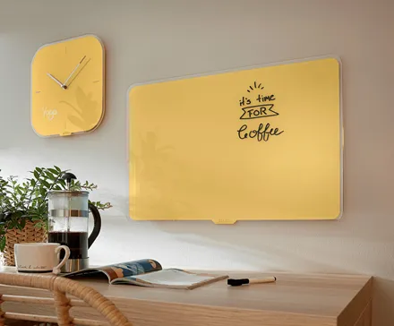 Whiteboard glastavle Leitz Cosy 80x60 cm gul magnetisk