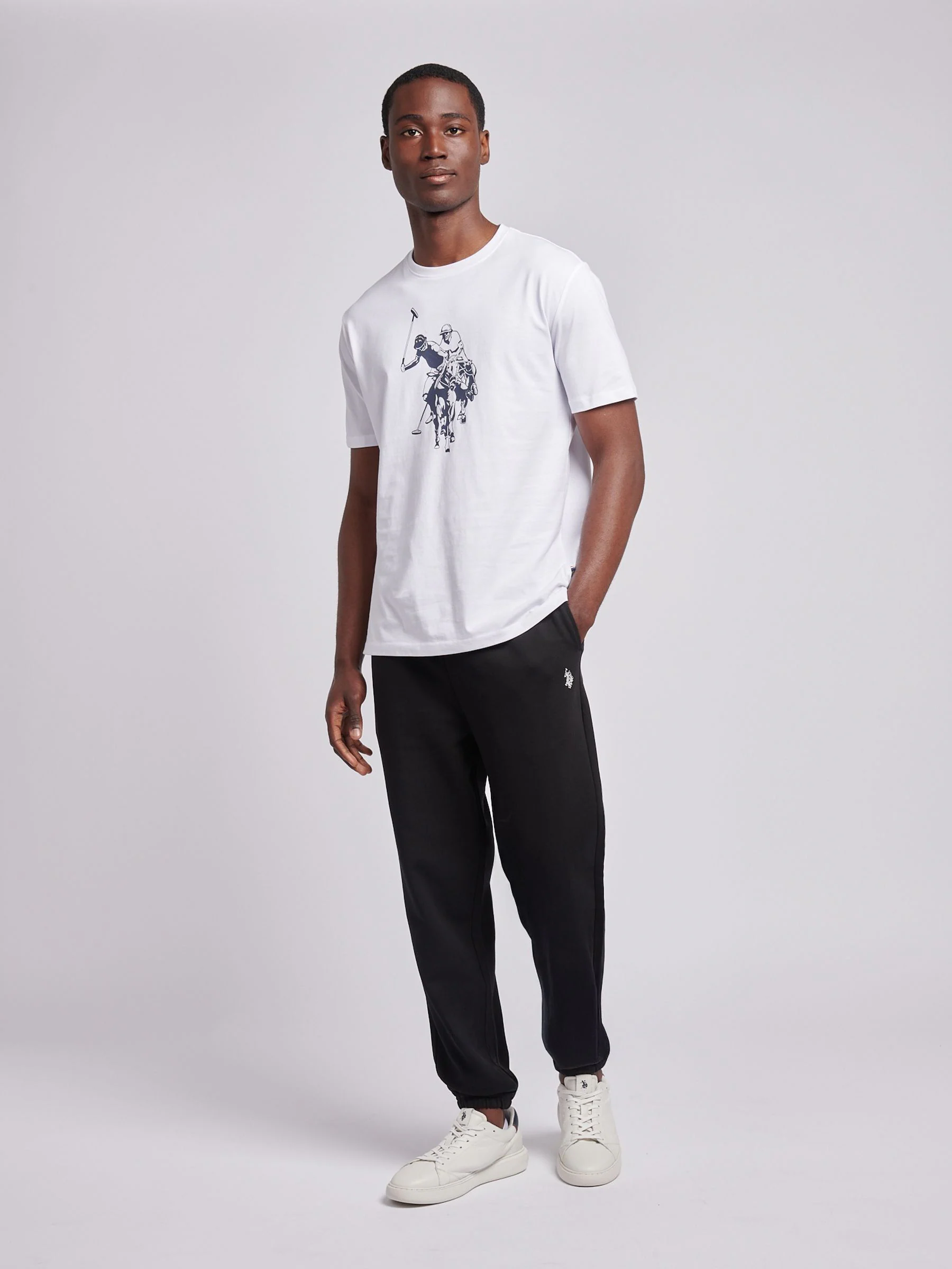 Zwart - U.S. Polo Assn. Mens Elasticated Cuff Loopback Joggers