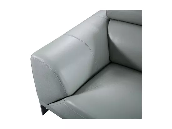 Canapé 2 places Cuir HAVANA Gris - Angle Droit