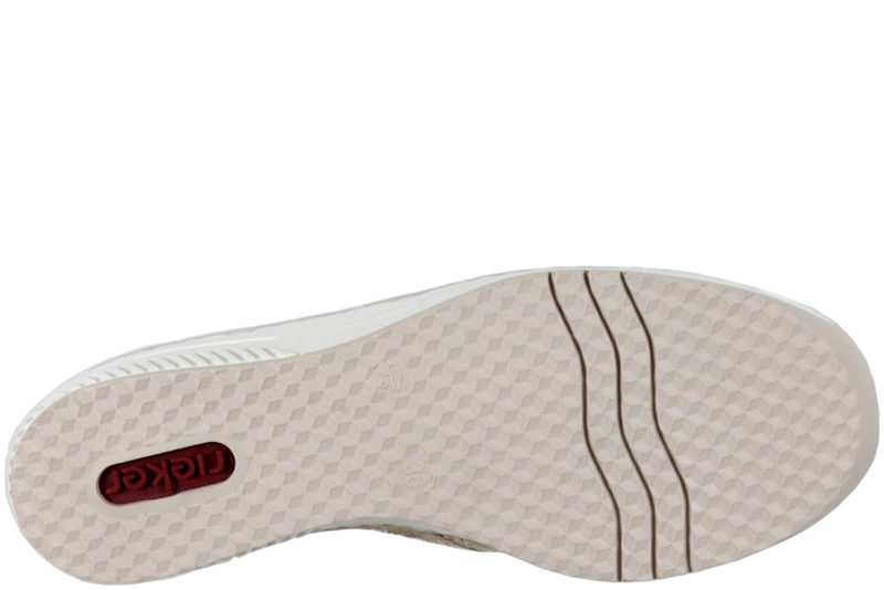 RIEKER LOAFERS I BEIGE RUSKIND MED PRÆGET LOOK