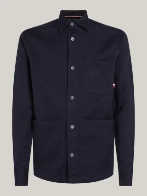 Jaqueta camisa de sarja com corte relaxado