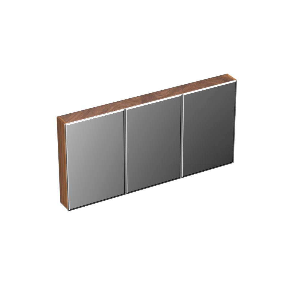 Forzalaqua Uni spiegelkast 140x70cm met 3 deuren pure walnut