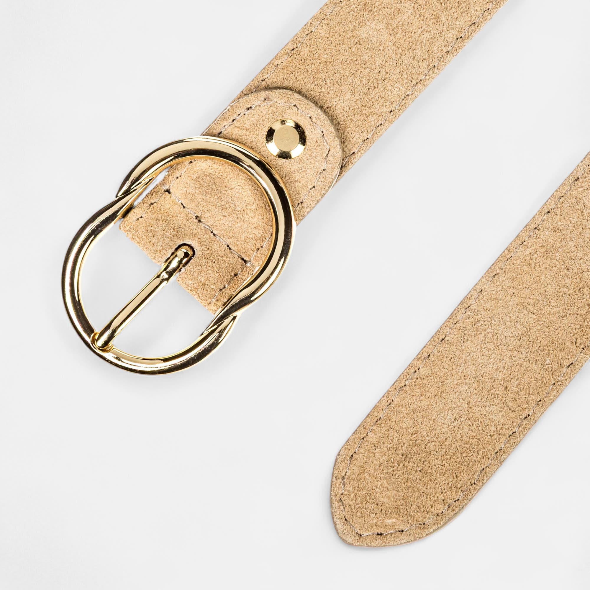 Ceinture en cuir beige