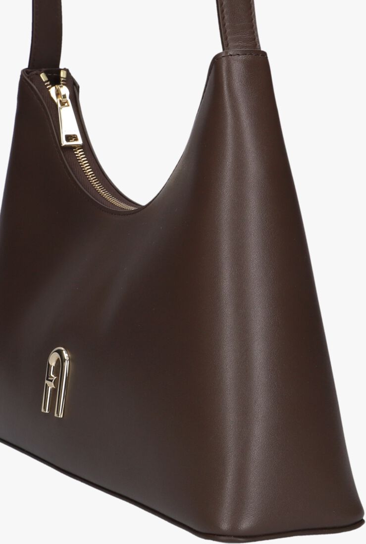 bruine furla schoudertas diamante s shoulder bag