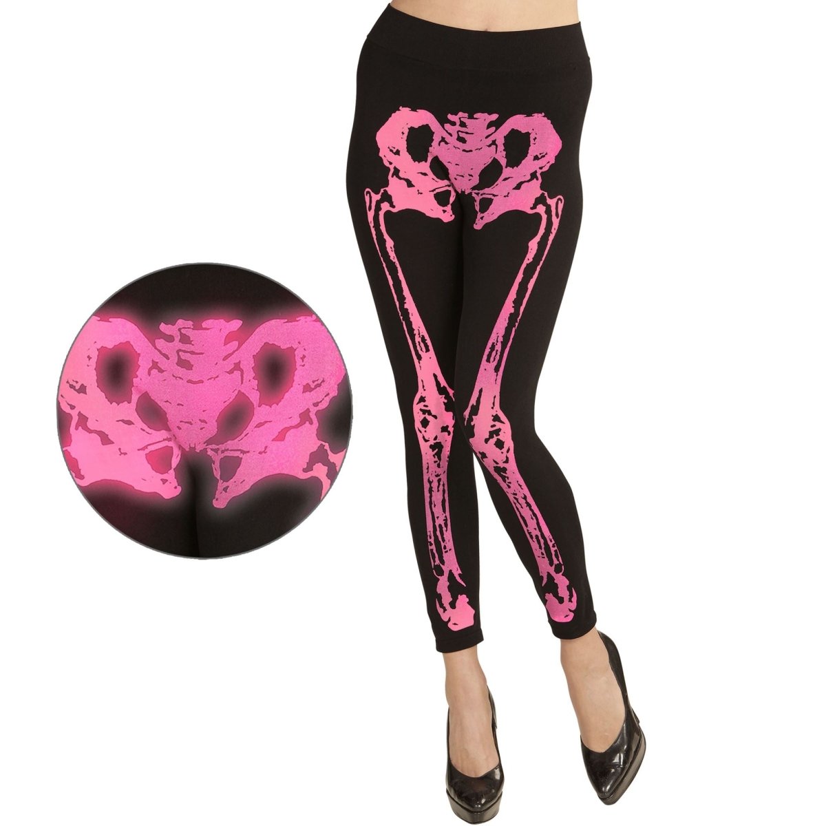 Halloween Legging Roze Skelet