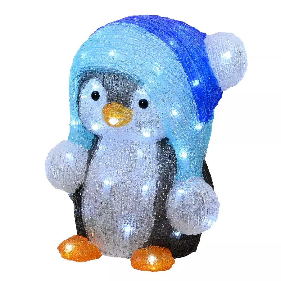 Pingouin lumineux 60 LED (H33 cm) Fripon Blanc froid