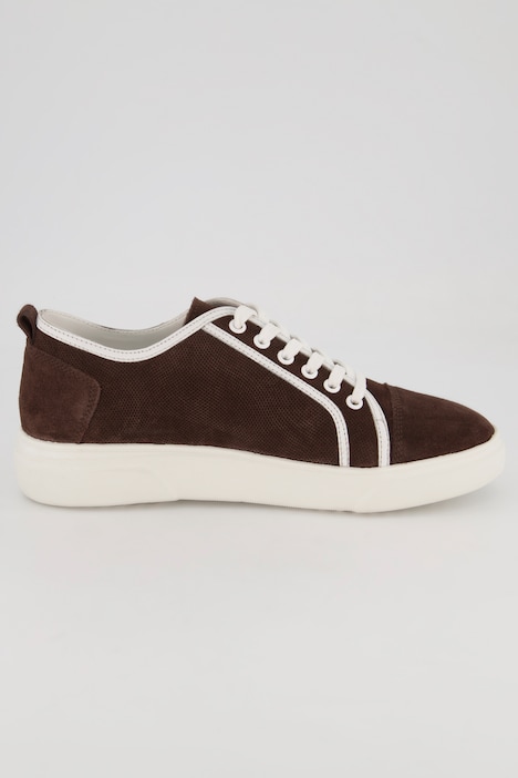 Veloursleder-Sneaker, Zierstreifen, Weite H