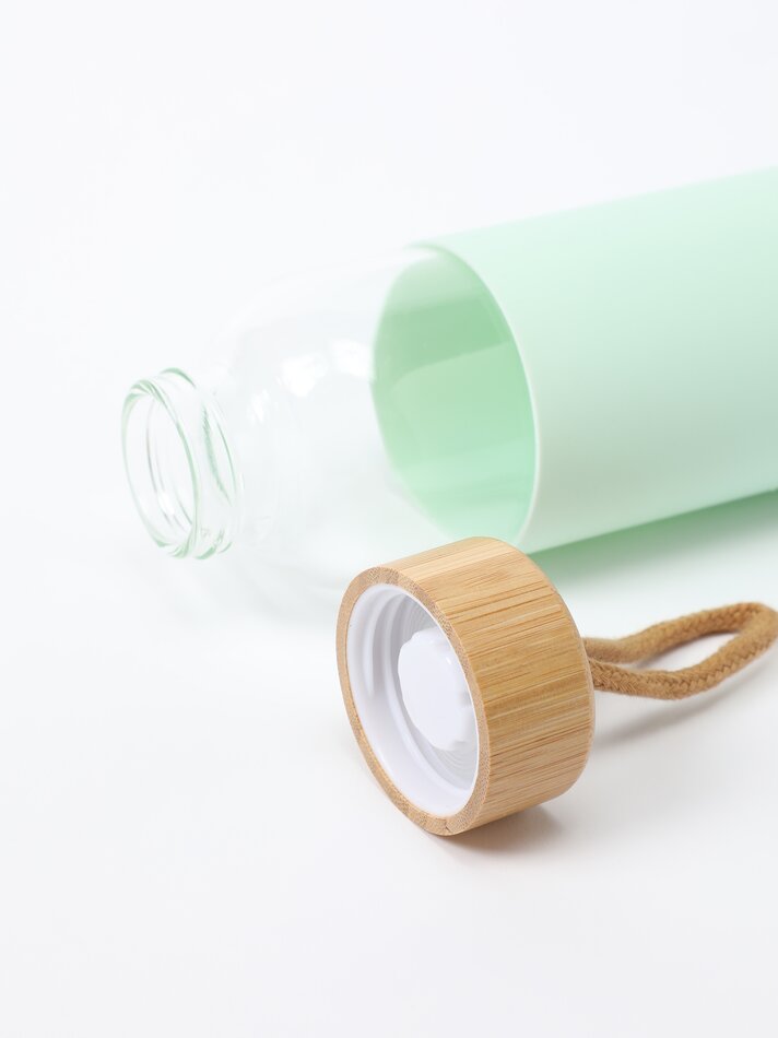 Garrafa de silicone de 550ml - Verde Água