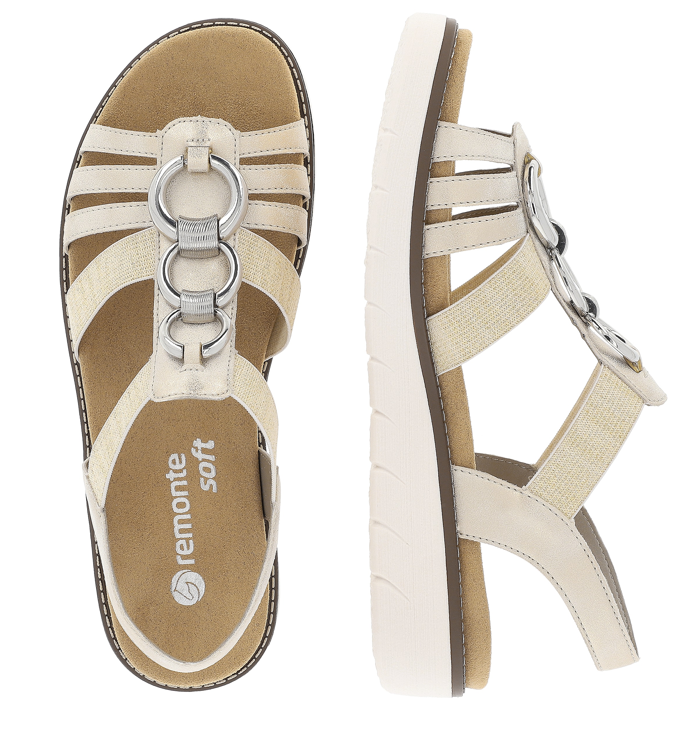 Remonte Sandale  , Sommerschuh, Sandalette, Keilabsatz, mit praktischen Gummizügen