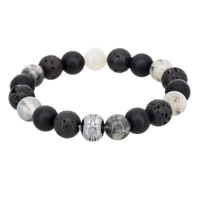 Bracelet Homme élastiqué pierres multicolores 