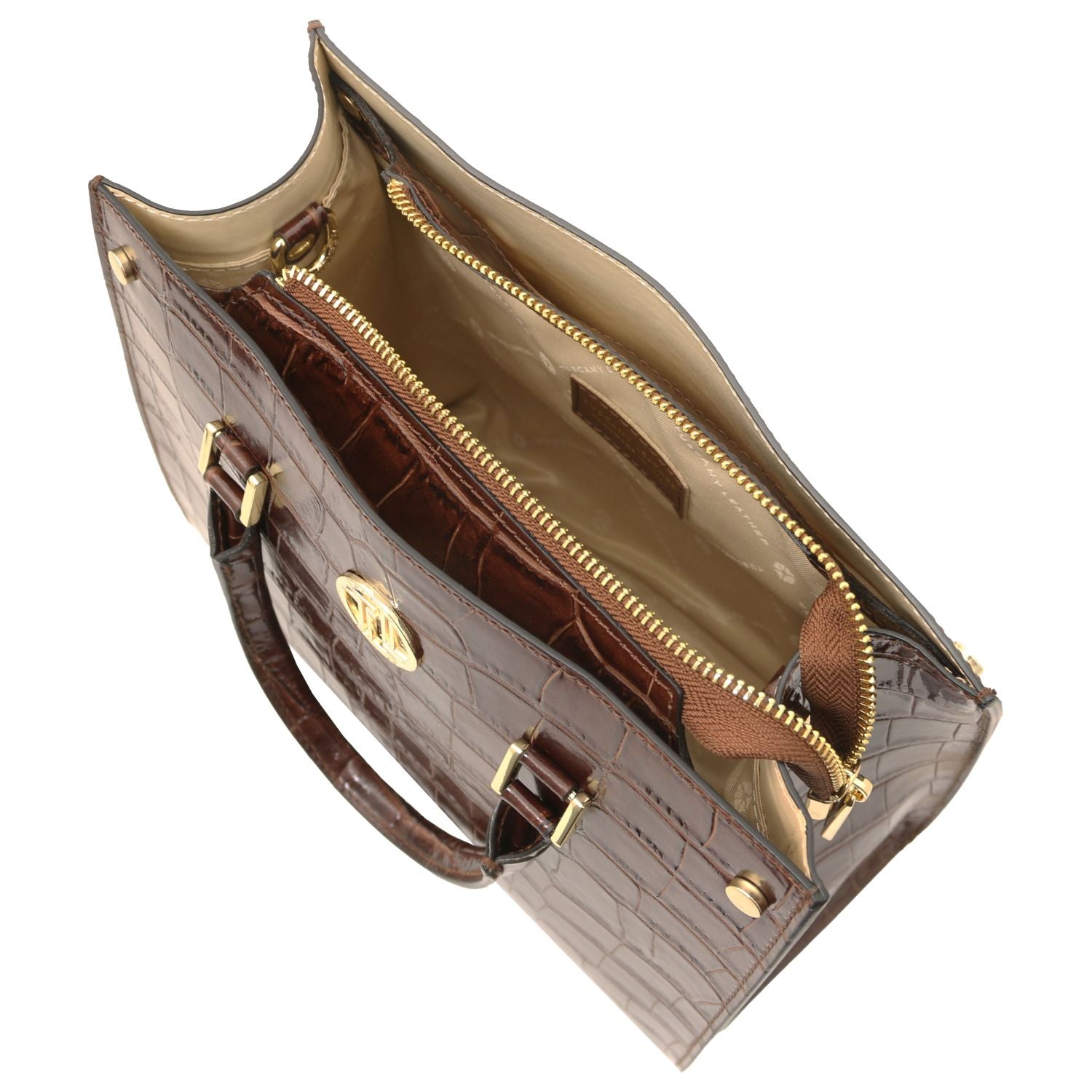 TL142504 – Croque – Croc print leren Handtas