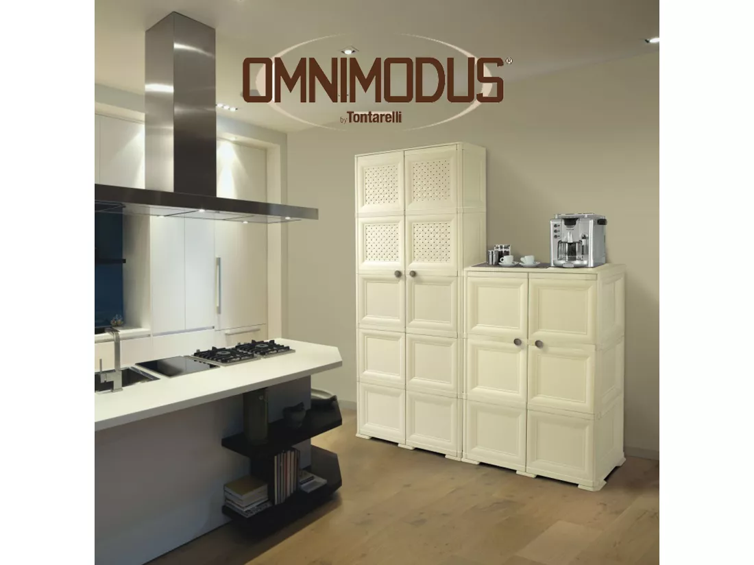 Tontarelli Armoire omnimodus - 2 modules avec porte en bois modèle angora en wengue 79 x 43 x 85,5cm