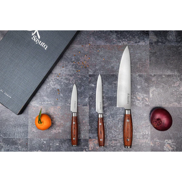 Coffret 3 couteaux de cuisine Sayuto Pakka X50 Sayuto