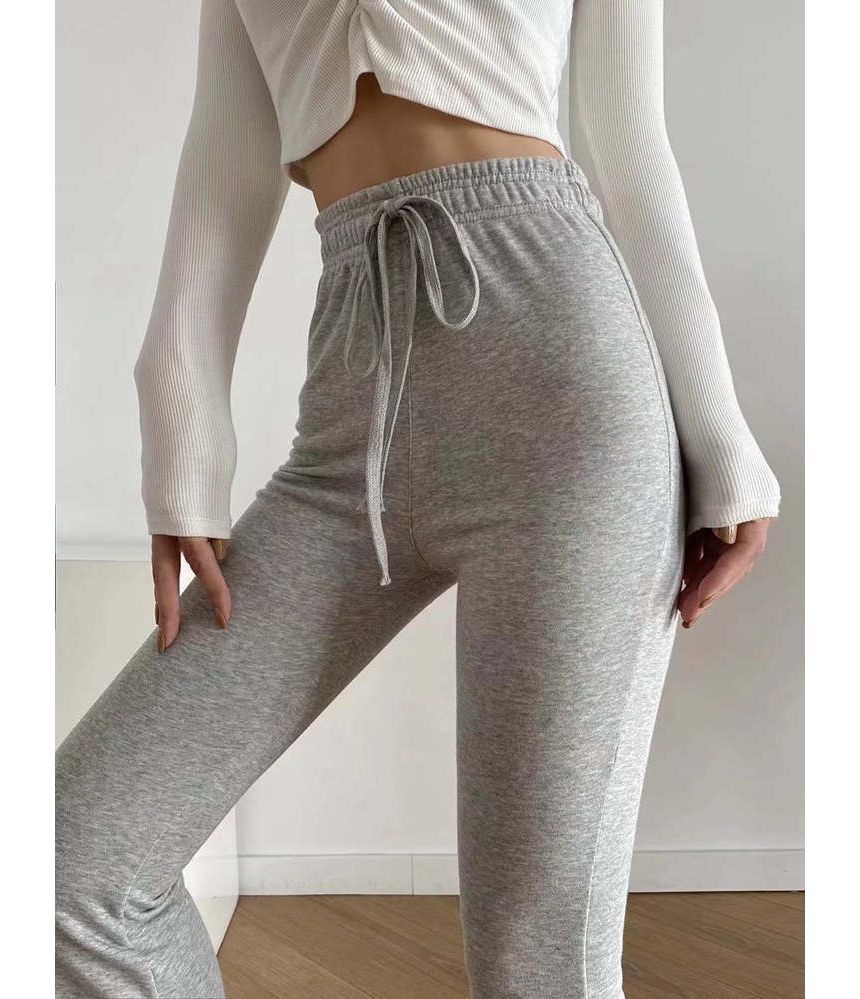 Hollahop - Effen wijd uitlopende joggingbroek met trekkoord in de taille