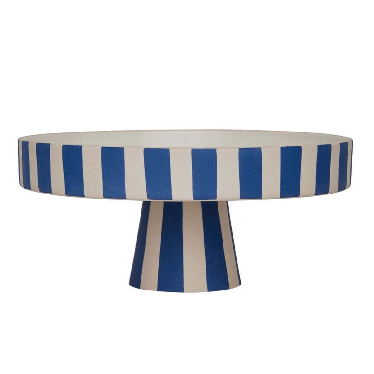 Toppu serveringsfat 20 cm, hvit/blå