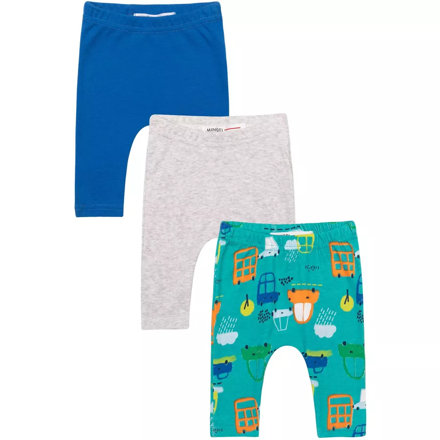 MINOTI 3er-Pack Leggings GrauGrünBlau