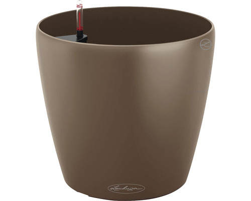 Lechuza Classico Color 18 plantenpot, kunststof, Ø 19 cm, H 17 cm, nootmuskaat, inclusief zelfbewateringssysteem