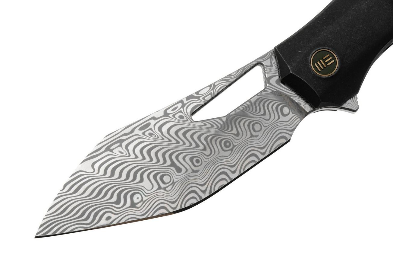 WE Knife Ignio WE22042B-DS1 Hakkapella Damasteel, Titanium, zakmes, Toni Tietzel design