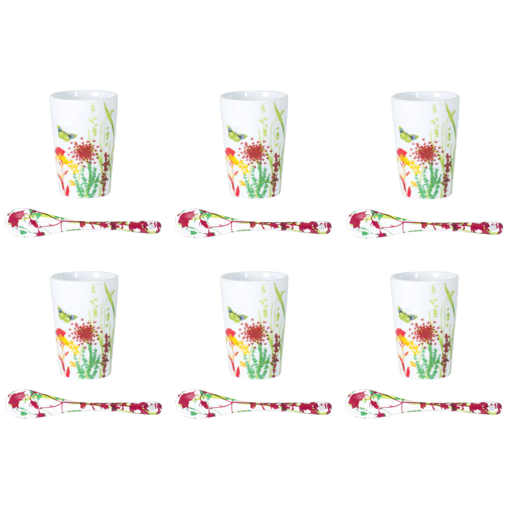 Coffret de 6 gobelets et leurs cuillières Tutti Fiori 11 cl Table pass