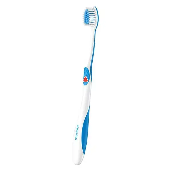Escova de dentes Meridol Gum Protection, tamanho médio, pacote com 2 unidades.