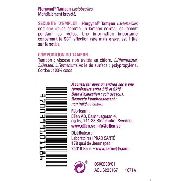 Protetores de Tampão Saforelle Florgynal Probiotic Super com Aplicador, 9 unidades