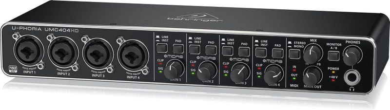 Audiofiele 4 x 4 USB 2.0 Audio-/MIDI-Interface - Zwart - Metalen Chassis