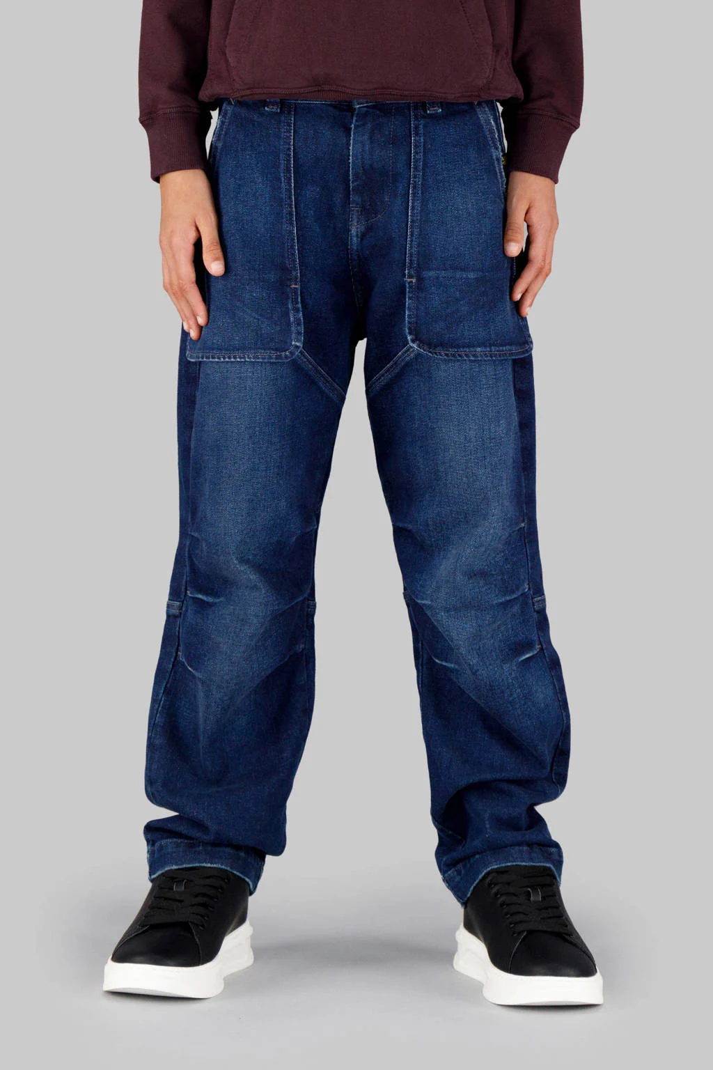 G-STAR high waist loose fit jeans dark blue denim