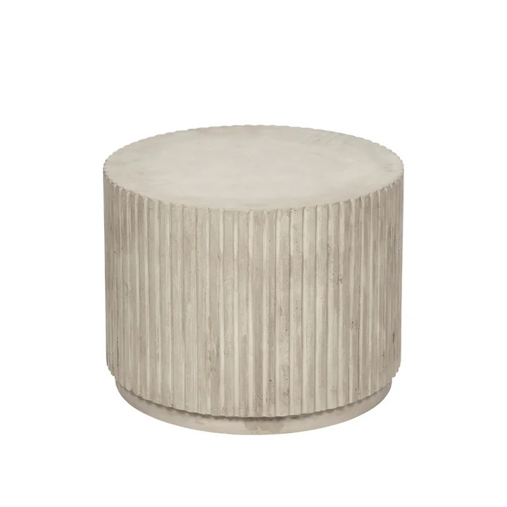 Broste Copenhagen - Rillo Beistelltisch, Ø 56 x H 42 cm, antique beige