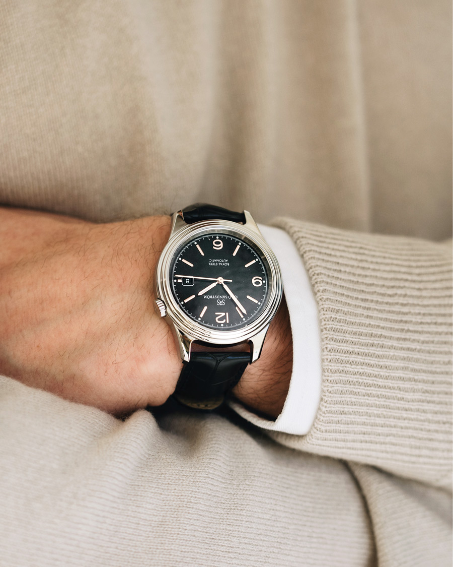 Sjöö Sandström Royal Steel Classic 41mm Black and Black Alligator