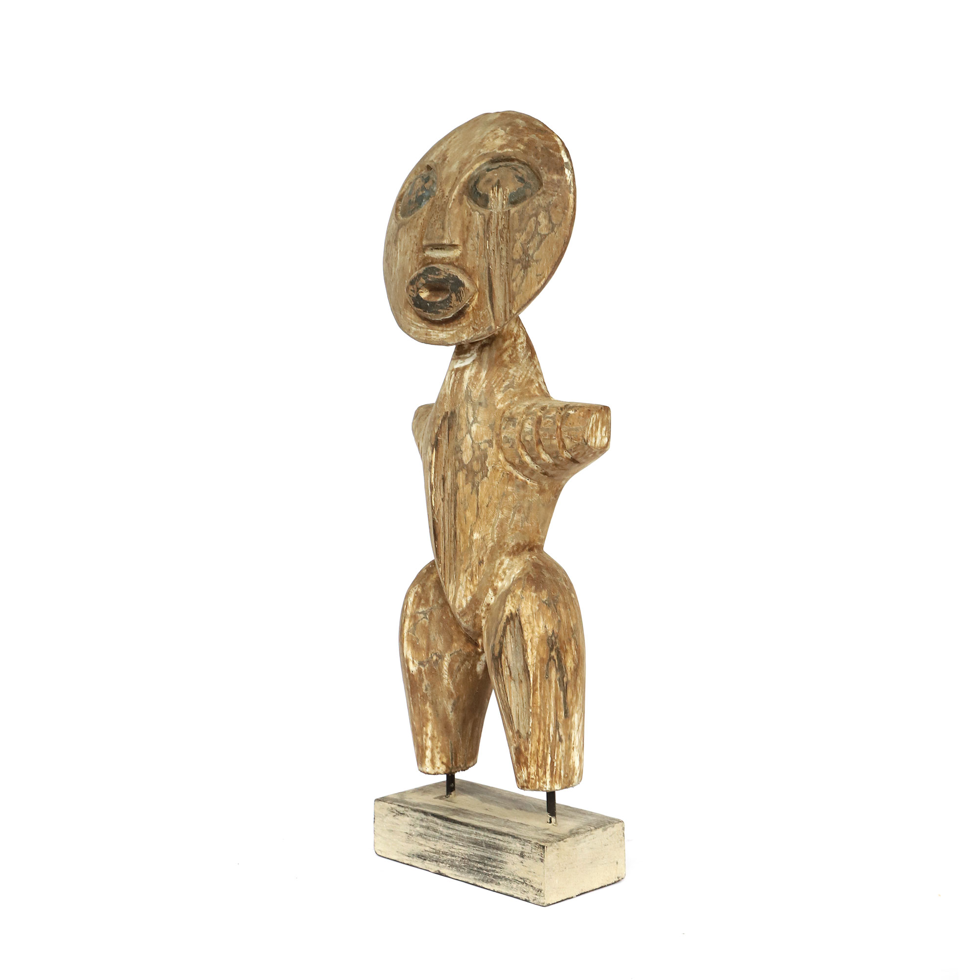 Primitive Holzskulptur M, H 46 cm, B 15 cm, L 7,5 cm von fischer's lagerhaus