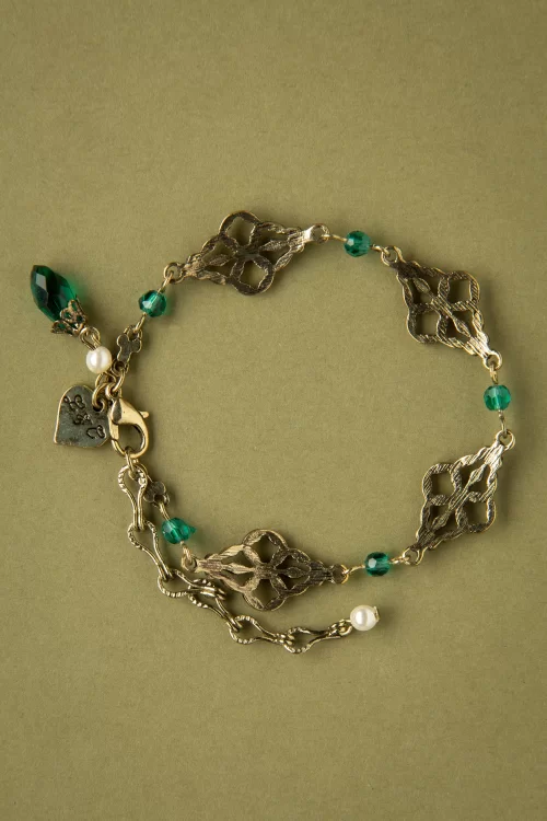 Lovely Victoriaanse filigraanarmband in smaragd