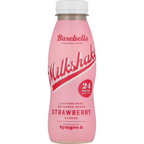 Proteinmilkshake m. jordbærsmag u. tilsat sukker laktosefri