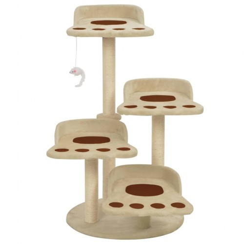 Poste arranhador bege para gatos