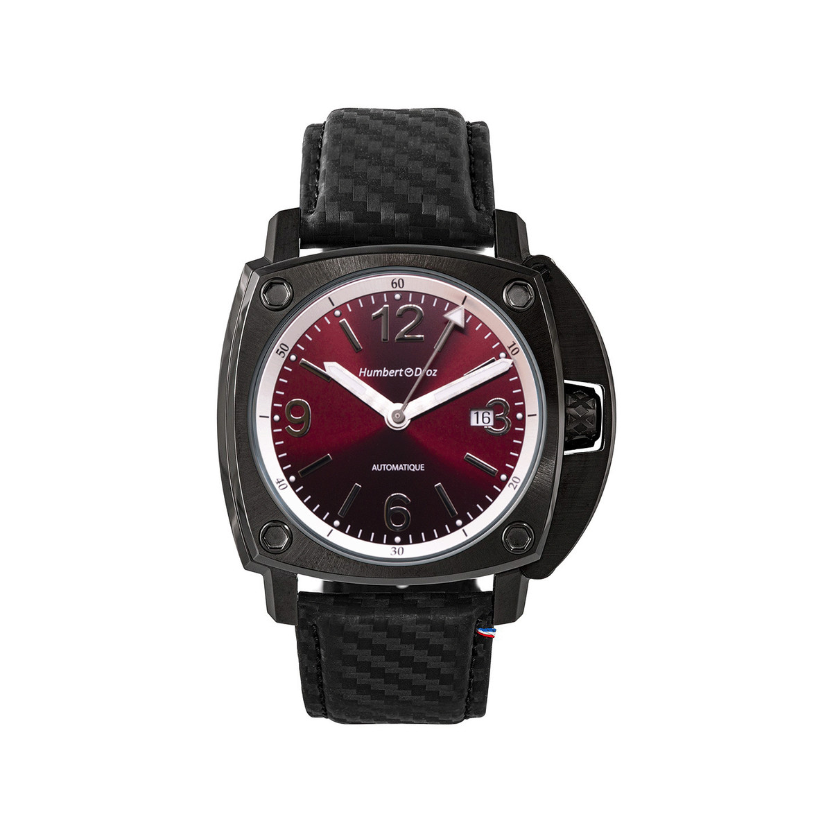 Montre HUMBERT-DROZ hd11 homme automatique, bracelet cuir noir